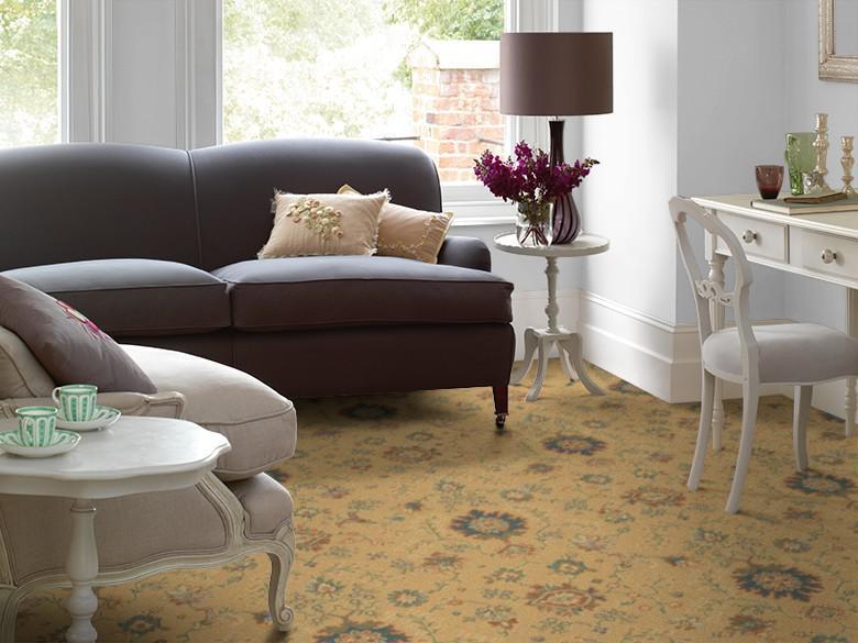 Gold Palmette Broadloom 6/20450 View in a room Brintons Carpets