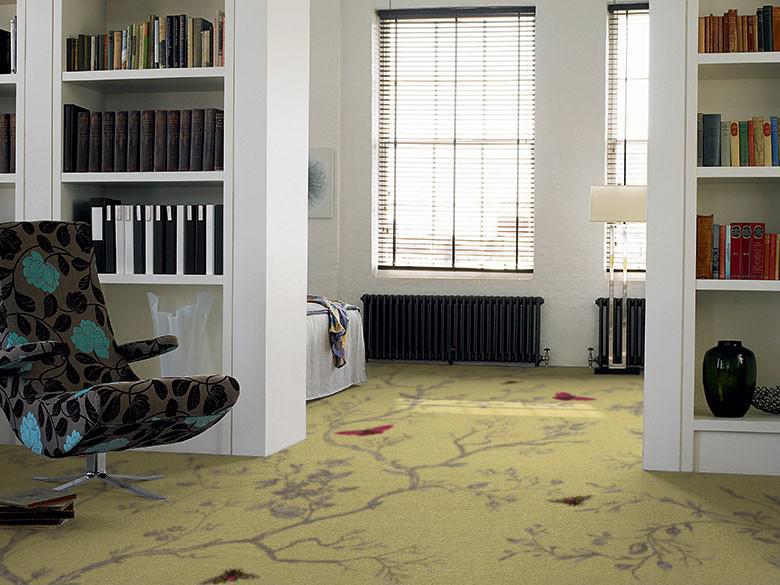 Yellow Ruskin Butterfly 6/50155 View in a room Brintons Carpets
